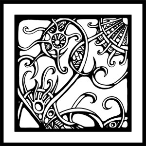 Organic Left Panel Doodle Art